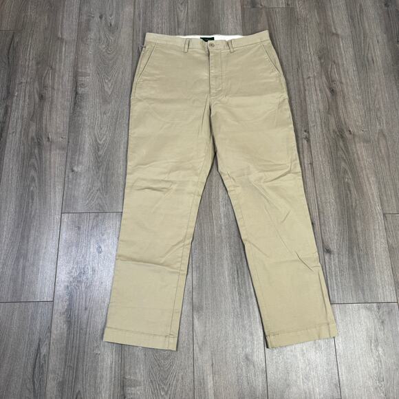 J.Crew Straight-Fit Stretch Chino Pants Mens Size 32 x 30 Tan Flat Front Zip Fly - Picture 3 of 8